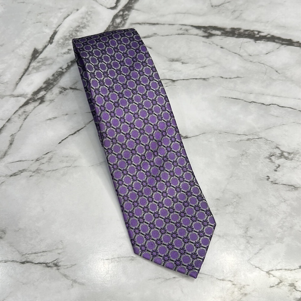 Karako Collection Men’s 100% Silk Hand Made Tie Purple